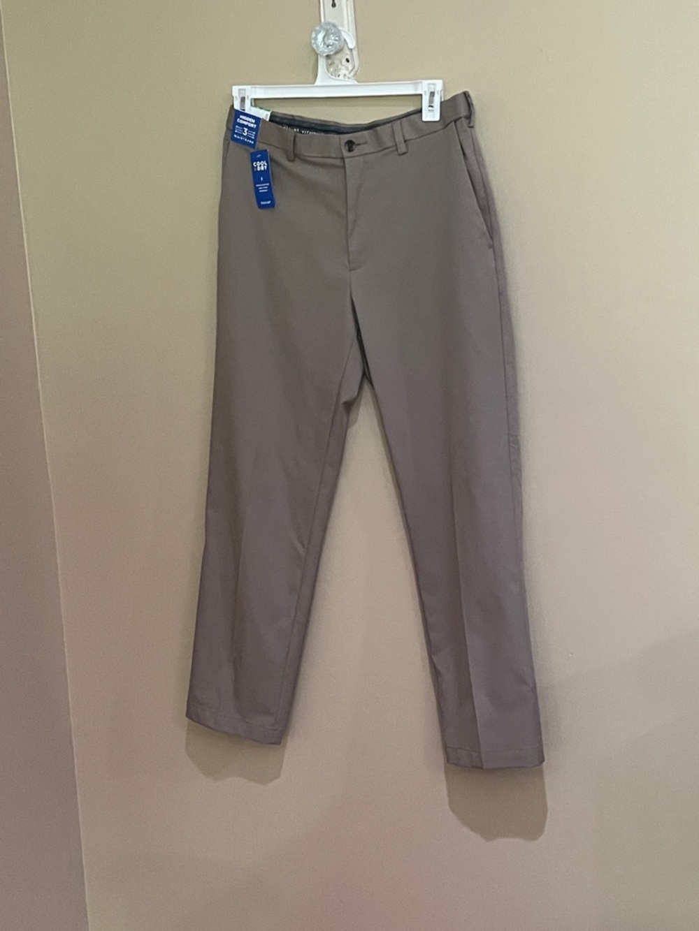Haggar Flex right waistband cool dry Taupe Dress Pants 34x30